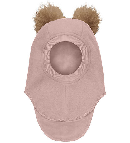 Huttelihut Balaclava - Wool - 2-layer - Fawn w. Pom-Pom