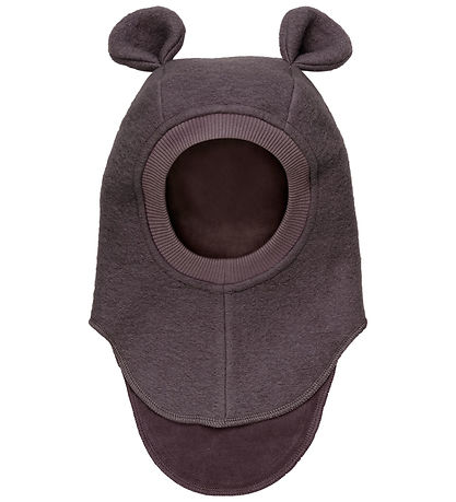 Huttelihut Balaclava - Wool - 2-layer - Raisin w. Ears