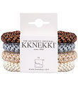 Kknekki Hárteygjur - 4 Pakki - Drapplitað/Blár/Brúnt/Glimmer