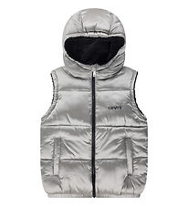 Levis Puffer Vest w. Fleece - Reversible - Silver/Black