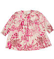 Christina Rohde Klänning - Beige m. Rosa Tryck