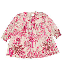 Christina Rohde Kleid - Beige m. Pink Print