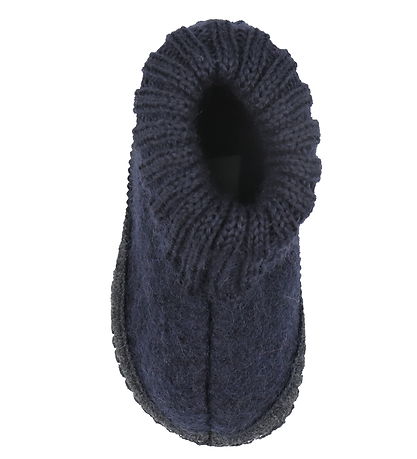 Huttelihut Slippers - Wool - Dark Navy
