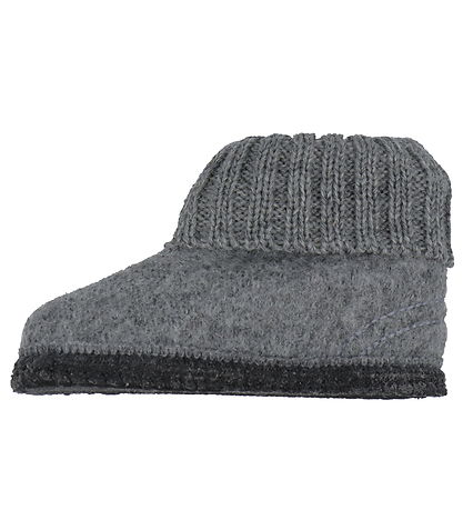 Huttelihut Slippers - Wool - Grey Melange