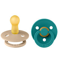 BIBS Colour Pacifiers - 2-Pack - Size 2 - Round - Taupe/Scuba