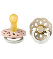 BIBS Bohemian Glowing Pacifiers - Size 2 - 2-Pack - Round - Blus