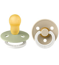 BIBS Colour Glowing Pacifiers - Size 3 - 2-Pack - Round - Sage G