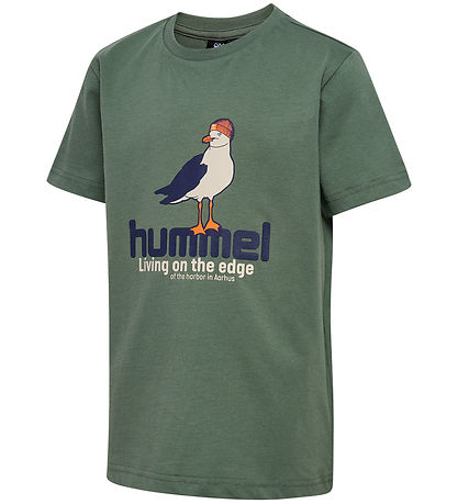 Hummel Stuttermabolur - HmlPrint - Laurel Wreath/Black Iris