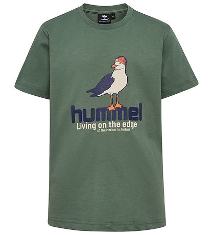 Hummel Stuttermabolur - HmlPrint - Laurel Wreath/Black Iris