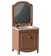 Maileg Miniature Dresser w. Sink & Mirror - Mouse - Dark Powder