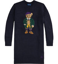 Polo Ralph Lauren Kleid - Strick - Navy m. Kuscheltier