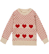 Flöss Blouse - Knitted - Zoe - Ruby Red/Cloud