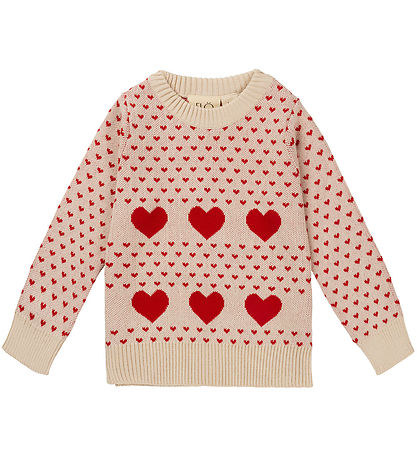 Flöss Blouse - Knitted - Zoe - Ruby Red/Cloud