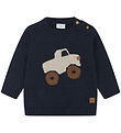 Hust and Claire Blouse - Knitted - Pilou - Navy w. Monster truck
