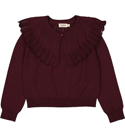MarMar Blússa - Ull - Thulla - Deep Mulberry M. Kragi