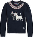 Polo Ralph Lauren Tröja - Stickad - Marinblå m. Hundar