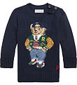 Polo Ralph Lauren Blouse - Knitted - Navy w. Soft Toy