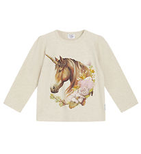 Hust and Claire Bluse - Anie - Wheat Melange m. Einhorn