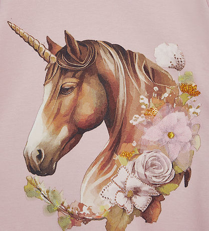Hust and Claire Blouse - Anie - Dusty Rose w. Unicorn