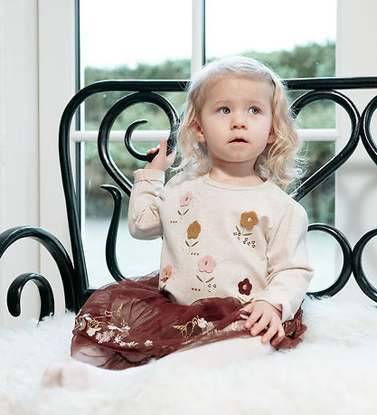 Hust and Claire Blouse - Ajna - Wheat Melange w. Flowers