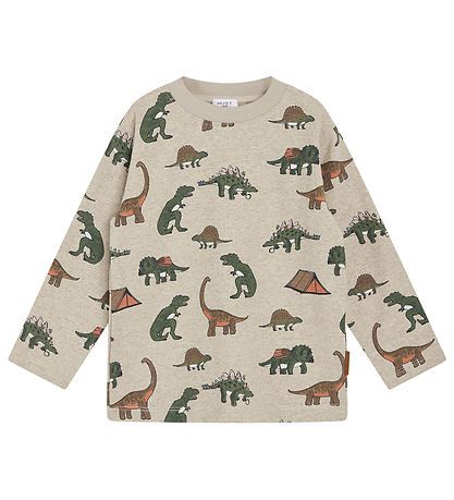 Hust and Claire Blouse - Anton - Beige Melange w. Dinosaurs