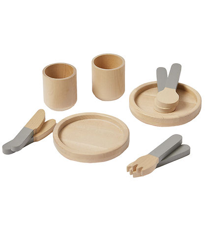Flexa Play Service - 10 pcs - Greenish/Naturalwood