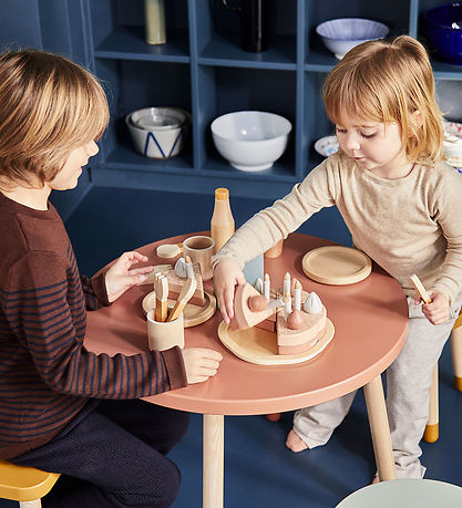 Flexa Play Service - 10 st. - Mustard/Naturholz