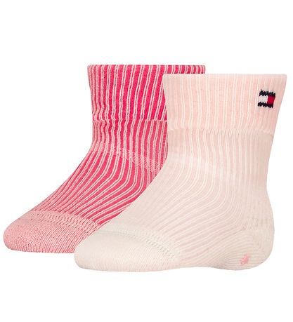 Tommy Hilfiger Sokkar - Rib - 2 Pakki - Soft Bleikt