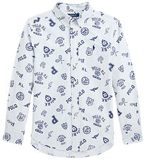Polo Ralph Lauren Skjorta - Vit/Ljusblårandig m. Marinblå