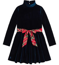 Polo Ralph Lauren Velour Dress - Navy w. Red