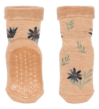 MP Sokken m. Anti-Slip Bottom - Wol - Jasmijn - Camel Melange