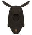 Mikk-Line Balaclava w. Ear - Wool - Single Layer - Dark Brown Me