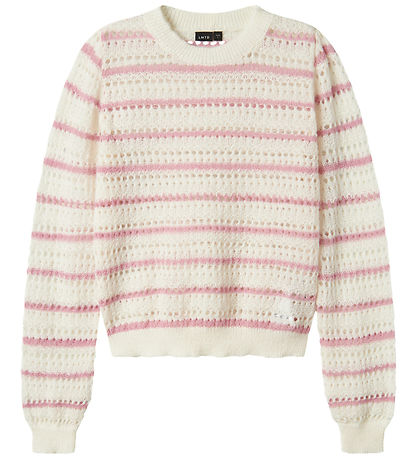LMTD Blouse - Knitted - NlfKuvi - Mauve Mist/White Stripes