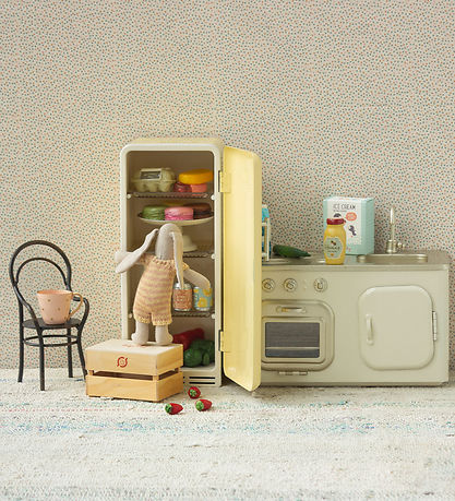 Maileg Miniatuurkoelkast - Konijn - Metaal - Geel