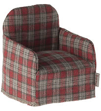 Maileg Miniature Armchair - Mouse - Red/Checs