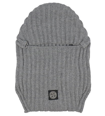 Stone Island Schlupfmütze - 1-lagig - Wolle/Viskose - Grau Melie