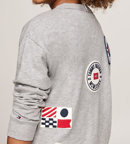 Tommy Hilfiger Blouse - Flags Patches - Light Grey Heather