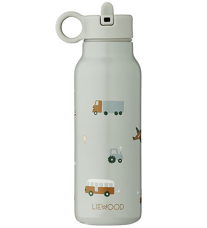 Liewood Water Bottle - Falk - 350 mL - Vehicles/Dove Blue Mix