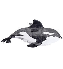 By Stær Hair Clip - Whale - 14x5 cm - Black/White