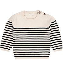 Copenhagen Colors Blouse - Wool - Knitted - Cream/Navy Stripe