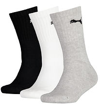 Puma Socken - 3er-Pack - Crew - Grau/Weiß/Schwarz