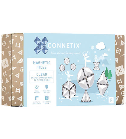 Connetix Segulsett - 24 Partar - Clear Formútvíkkunarpakki