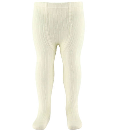 Condor Strømpebukser - Rib - Ull - Cream