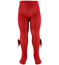 Condor Tights w. Velvet Bow - Red Velvet