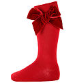 Condor Knee-High Socks w. Bow - Red Velvet