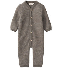 Wheat Pramsuit - Wool fleece - Levi - Brown Melange