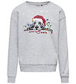 Kids Only Sweatshirt - KogYda - Xmas Life - Light Grey Melange/B