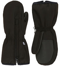 Color Kids Fäustlinge m. Reißverschluss - Softshell - Schwarz