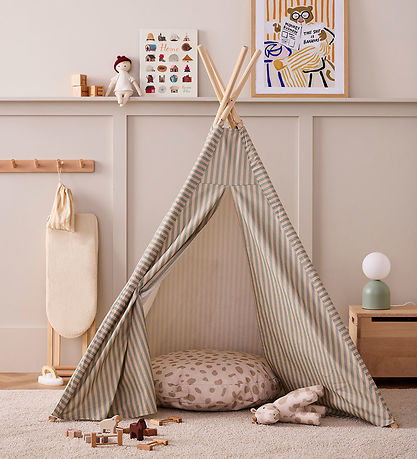 Kids Concept Spielzelt - Tipi Stripe - Blau/Weiß