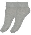 Minymo Socks - Rib - 2-Pack - Non-Slip - Light Grey Melange